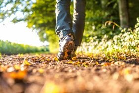 Wandelend in herfst